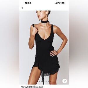 NWT Princess Polly varney frill mini dress black